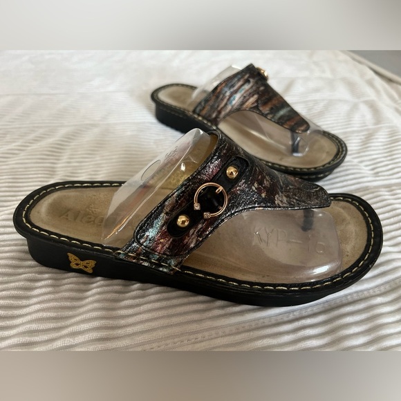 Alegria Vanessa Flip Flops Thong Sandals Womens US 8 EU 38 Metallic Van252 - Picture 1 of 8